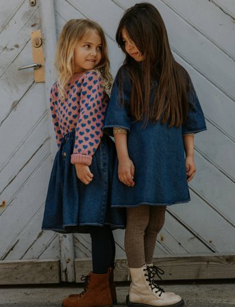 Fliink Don Denim Ss Dress - Navy - 4 Y