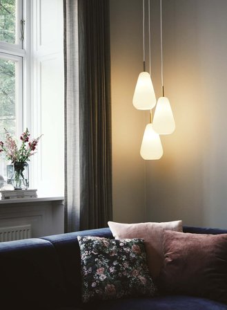 Anoli 3 taklampe Ø35 - nordic gold/opal