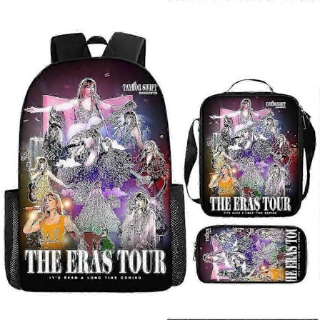 Taylor Swift Tre-delt Skoletaskesæt til Studerende (rygsæk + madkasse + penalhus)