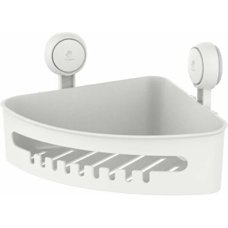 Hörn duschhylla med sugkopp, ingen borrning krävs, lastkapacitet 10 kg, duschförvaring