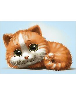 Diamond painting Röd katt - WizardiArt