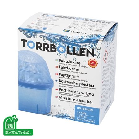 Torrbollen Pro -kosteutta imevä pussi, jossa on 2 kg kosteudenpoistokiteitä