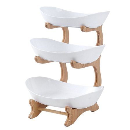 Snack-astia Kolmikerroksinen Suuri Kapasiteetti Keramiikkajalusta Alkuruoka Hedelmälautanen Kotivarusteet