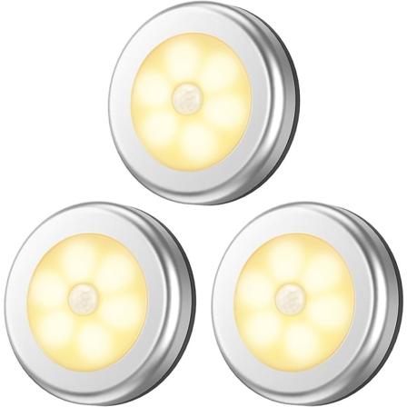 LED Natlys Med Bevægelsessensor, 3 Styk, Batteridrevet Natlys, Automatisk Til/Fra, Natlys Baby Bevægelsessensor Til Soveværelser, Børn