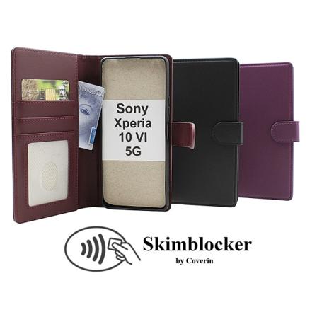 Skimblocker Sony Xperia 10 VI 5G Plånboksfodral Mörklila