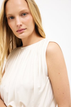 Premium Selection Haut drapé sans manches - - Crème - XS