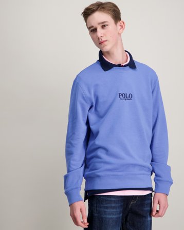Polo Ralph Lauren Logo French Terry Sweatshirt Blå Tröjor Kille - Kids Brand Store