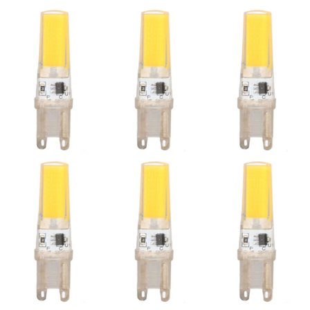 6st G9 LED-lampa COB Dimbar Professionell G9 LED-lampa Byte för vägglampor Bordslampor 220V Varmt ljus