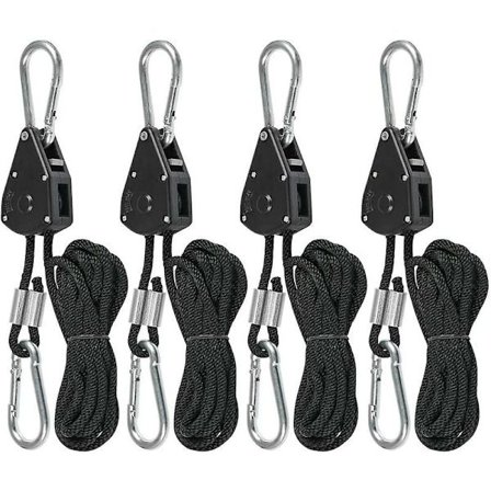 Lanyard Lifting Metal Pulley Awning Tent Rope Tensioner (2 par svart)