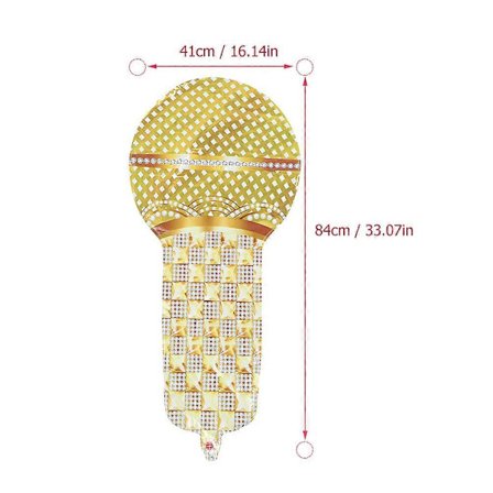 15 kpl Mikrofoni Muotoinen Ilmatäytteinen Ilmapallo Juhlakoriste Musiikki Teemajuhla Kultainen Alumiinifolio Kultainen