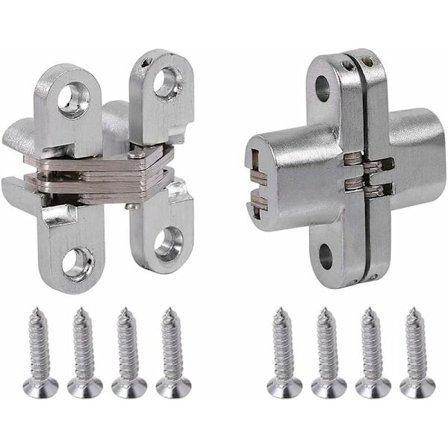 2 kpl piilotettu sarana, näkymätön ristisarana, näkymätön sinkkiseos taittuva oven sarana, makuuhuoneen vaatekaappi, piilotettu taittuva ovi (hopea)