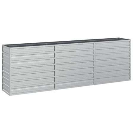 Vidaxl Odlingslåda Upphöjd Galvaniserat Stål 240x40x77 Cm Silver Silver