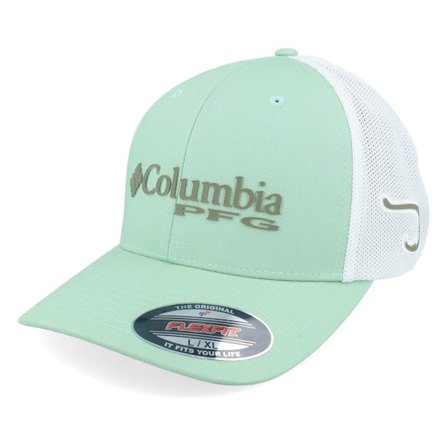 Columbia - Vihreä flexfit Lippis - Logo Mesh Ball Cap Misty Jade/White Mesh Flexfit @ Hatstore