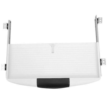 Säädettävä näppäimistötaso pöydän alle kiinnitettävä ergonominen liukuva näppäimistöteline toimistotyöhön valkoinen 21.7 10.3 1.4 tuumaa monitoiminen 