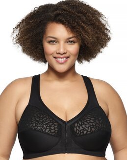 Frontlukket bh uden bøjle med racerback Sort - G95 - Glamorise