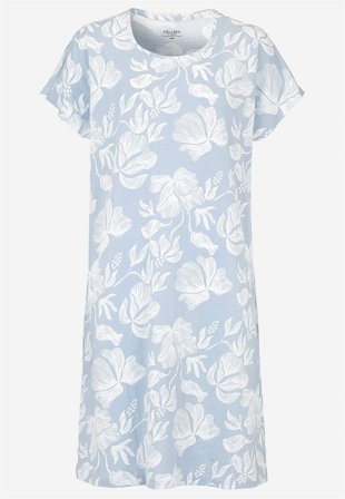 Cellbes of Sweden - Kortærmet natkjole i jersey i blå / blomstret til damer i størrelse 38/40