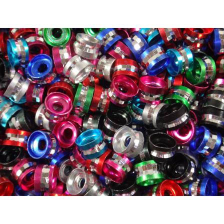 100st Aluminium Pärlor - Blandade Färger 6 Mm