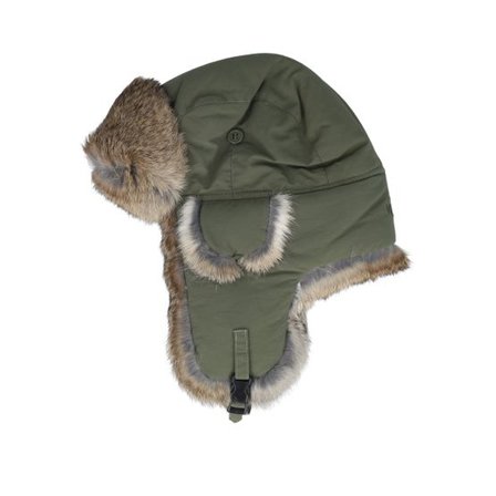 MJM Hats - Grön trapper Beanie - Recycled Taslan Army/Hare Trapper @ Hatstore