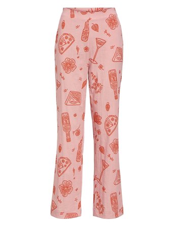 Object Objsage Hw Stright Pants 137 - Pink - 36