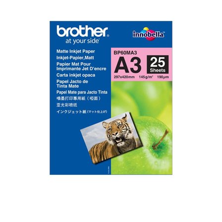 Brother BP - Matt - A3 (297 x 420 mm) - 145 g/m² - 25 ark papir - for Brother MFCJ6530, MFC-J6580, J6583, J6980, J6983, J6995, J6997, J6999