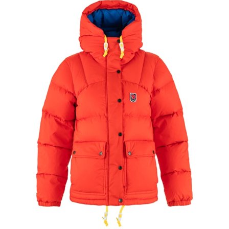Fjällräven Women's Expedition Down Lite Jacke in Flame Orange/UN Blue/Orange, Daune/Supreme Microloft | Size: 2XS