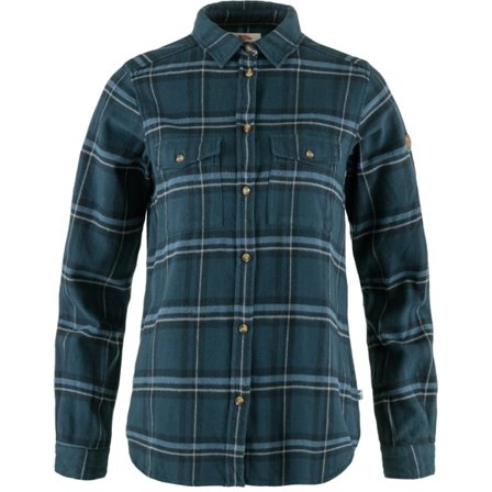 Fjällräven Övik Heavy Flannel Skjorte XS - female - Indigo Blue-Dark Navy - Skjortes