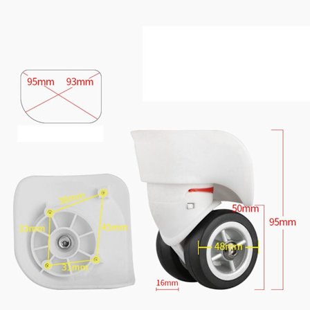 Drejeligt bagagehjul Universalhjul WHITE S