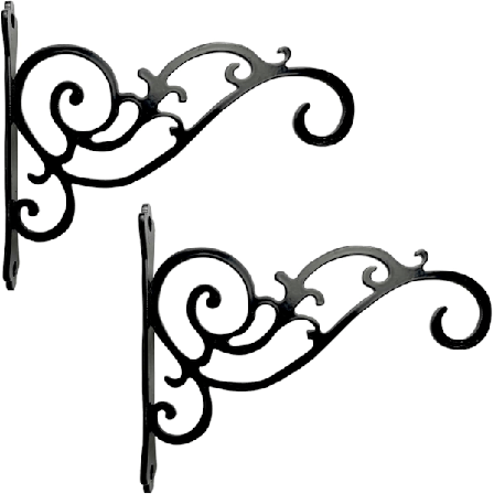 Hengende Plantekassebrakett, 2 Pakning Veggkroker for Hengende Fuglematere, Vindklokker, Jakke, Dekorativ Innendørs Utendørs (Svart)