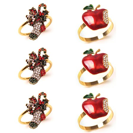 Julgransservettringar, söt mini servettring till bord