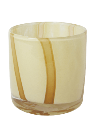 Åhléns Home Ljuslykta LUMA STRIPE 10 cm Ljus & ljusstakar Gul ONESIZE