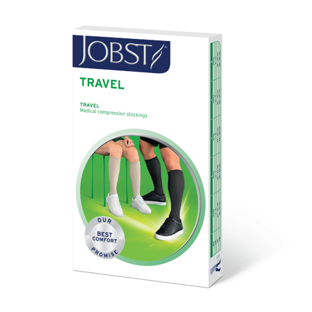 JOBST Travel knestrømpe klasse1, 43/44, sort, 1 par