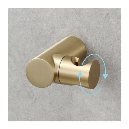 Dusjhodebrakett, justerbar håndholdt dusjbrakett i messing, veggmontert rund dusjstangbrakett, hullinstallasjon, børstet gull