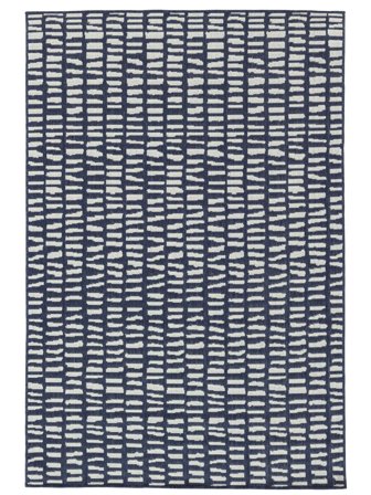 Binnen-/Buitenkleed Wasbaar Ray Vloerkleed - Blauw/Wit 160X230 In Moderne Stijl