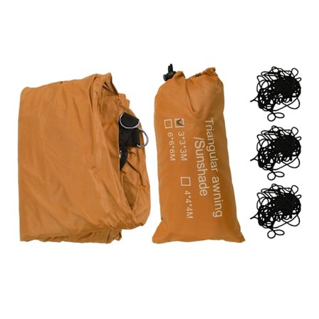 Kolmion muotoinen aurinkovarjo purje katokseen Ulkona uima-altaan varjo kangas aurinkosuoja markiisi varjo hopealla päällystetyllä oranssilla