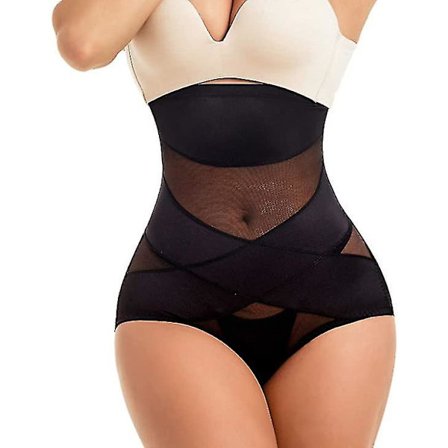Kvinnor Butt Lifter Shapewear Hi-waist Dubbel Magkontroll Trosa Waist trainer Body Shaper
