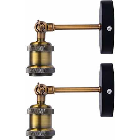 Vintage vägglampa armatur 180° roterbar vägglampa antik vägglampa 2 stycken