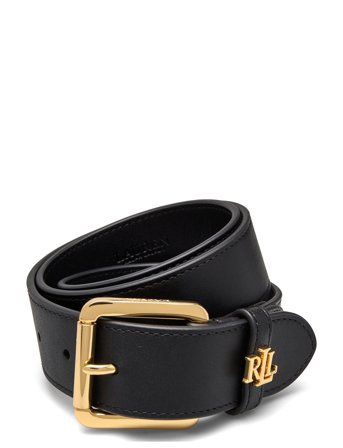 Lauren Ralph Lauren Logo-Keeper Leather Belt - Black - S