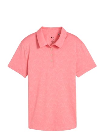 W Mattr Lianas Jacquard Ss Polo Pink PUMA Golf