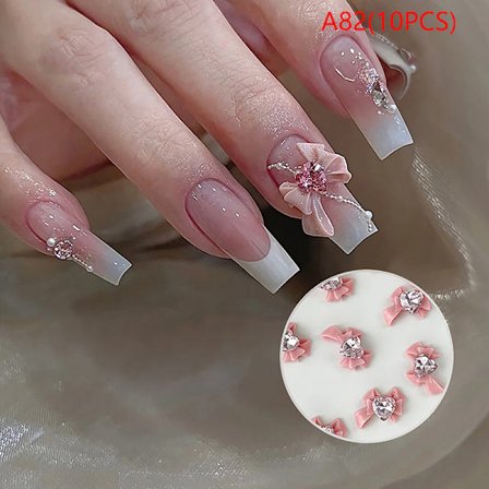 Bowknot Tie Nail Art Diamond Rhinestones Manikyr Dekor smykker