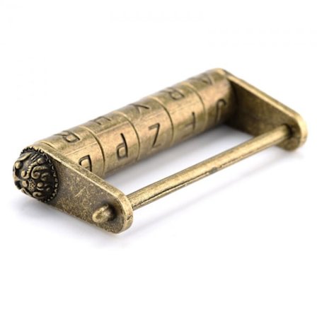 5 Bogstaver, Vintage Bronze Antik Kombinationslås, Zink Legering, J