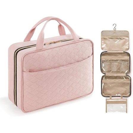 Rejse Toilet Taske, Stor Hængende Makeup Taske Organizer til Kvinder, Transparent Rejse Kosmetik Taske med Hængekrog til Fuld Størrelse B