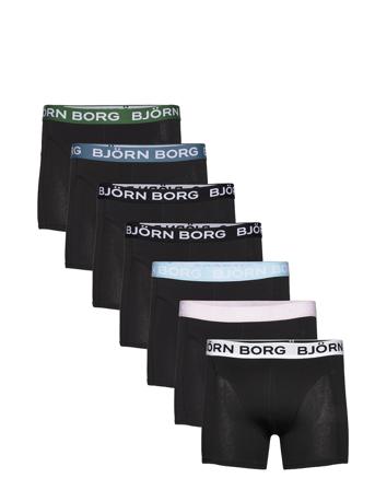 Cotton Stretch Boxer 7P Boxershorts Sort Björn Borg