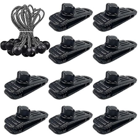 Tunge presenningklemmer, vindbestandige klemmer for markiser, camping, campingvogner, bil