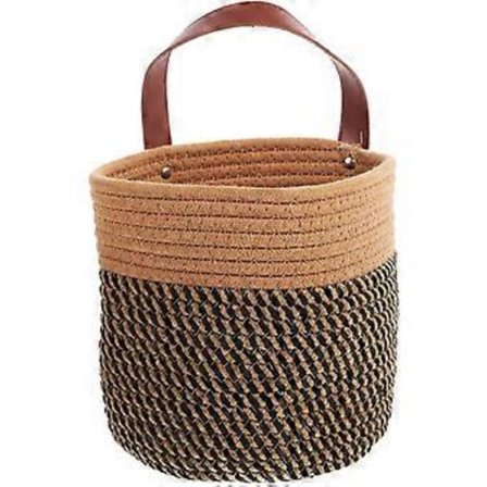 Seinälle Ripustettava Kudottu Kukka-amppeli Maalaismainen Ripustettava Säilytyskori Seinälle Ripustettava Kukkaruukku