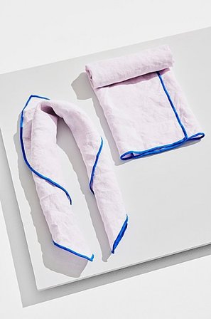 Jotex - Aus Französischem Leinen Im 2er-pack Lila-blau - Bonne-Servietten - Kaufe Pastill - Textilien bei Jotex