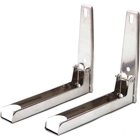 Sæt med 2 mikrobølgeovnshylder Justerbar rustfrit stål væg ra