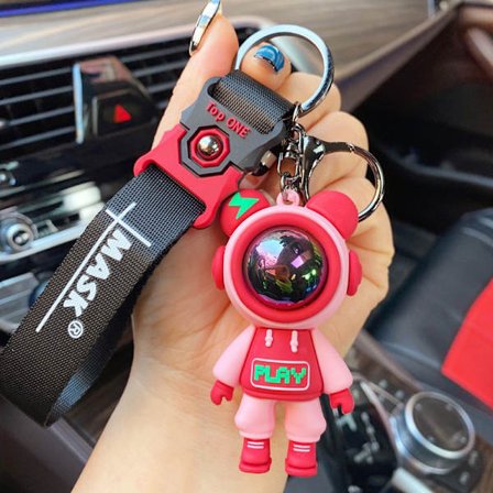 Cartoon Lightning Bear Keychain och Astronaut Bear Doll Keyring B