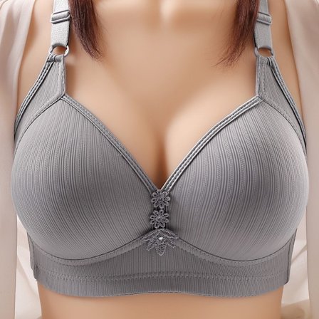 Plus Size BH Uden Stålring Tynd BH Push Up Løft Bralette Toppe grå