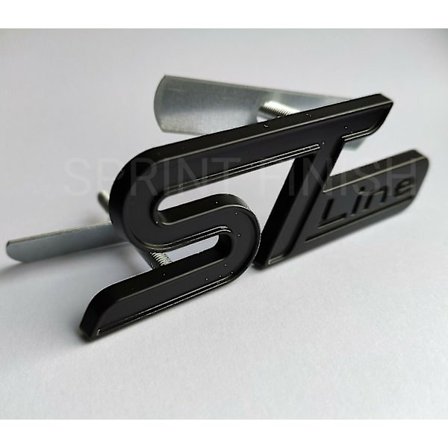 Matt Svart St Line Grill Emblem Kit För Ford Focus Fiesta Puma Kuga Ecosport
