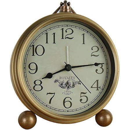 Kultakello, Vintage Vintage Ei-tikittävä Kellopöytä Herätyskello Paristokäyttöinen Hiljainen Kvartsliike Hd Lasi Makuuhuone, Olohuoneen Sisustus